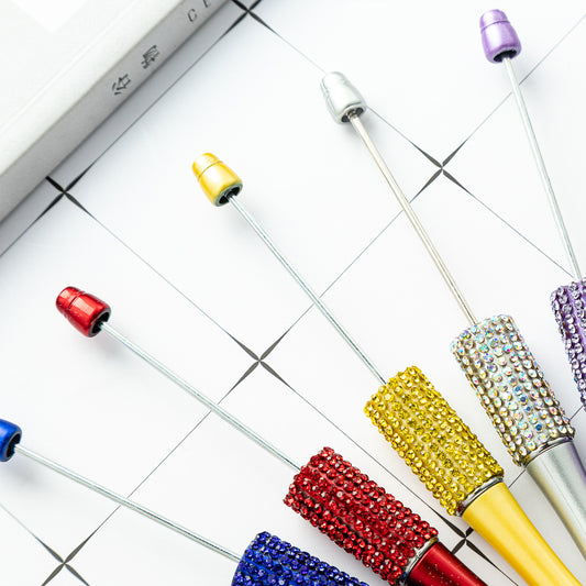 New diamond beaded pens in stock wholesale creative hand-applied diamond beaded pens multi-color diamond-covered ballpoint pens